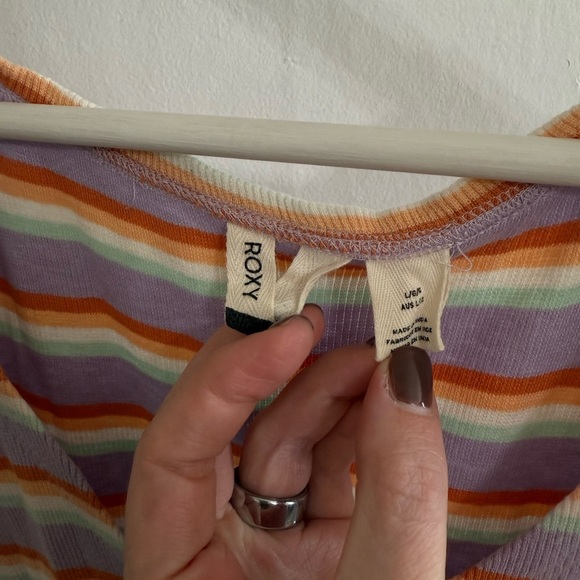 Roxy Striped V-Neck Dress in Multicolor - Picture 3 of 4